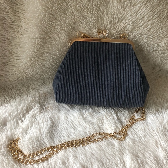 Urban OUTFITTERS Clasp Top Blue-grey Purse - Picture 3 of 4